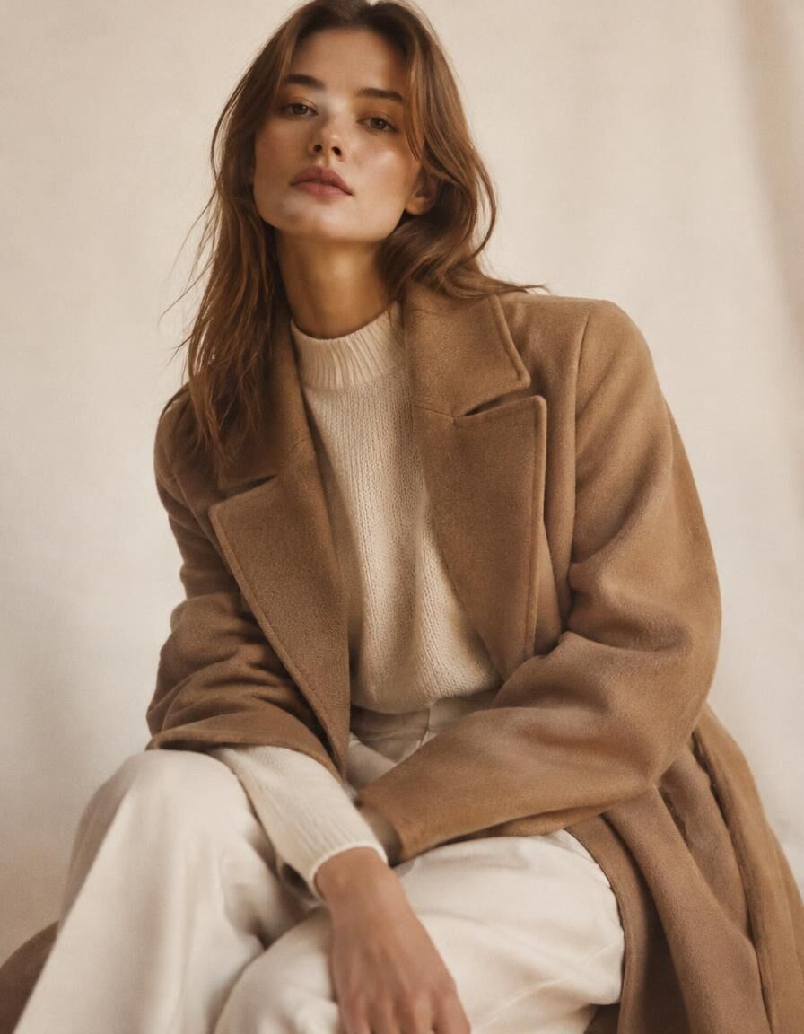 Woman wearing a cozy matching lounge set at home